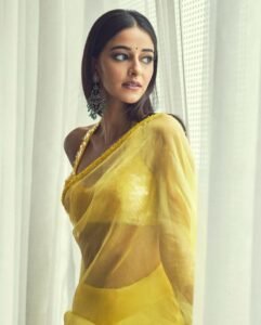 ananya-panday-yellow-saree