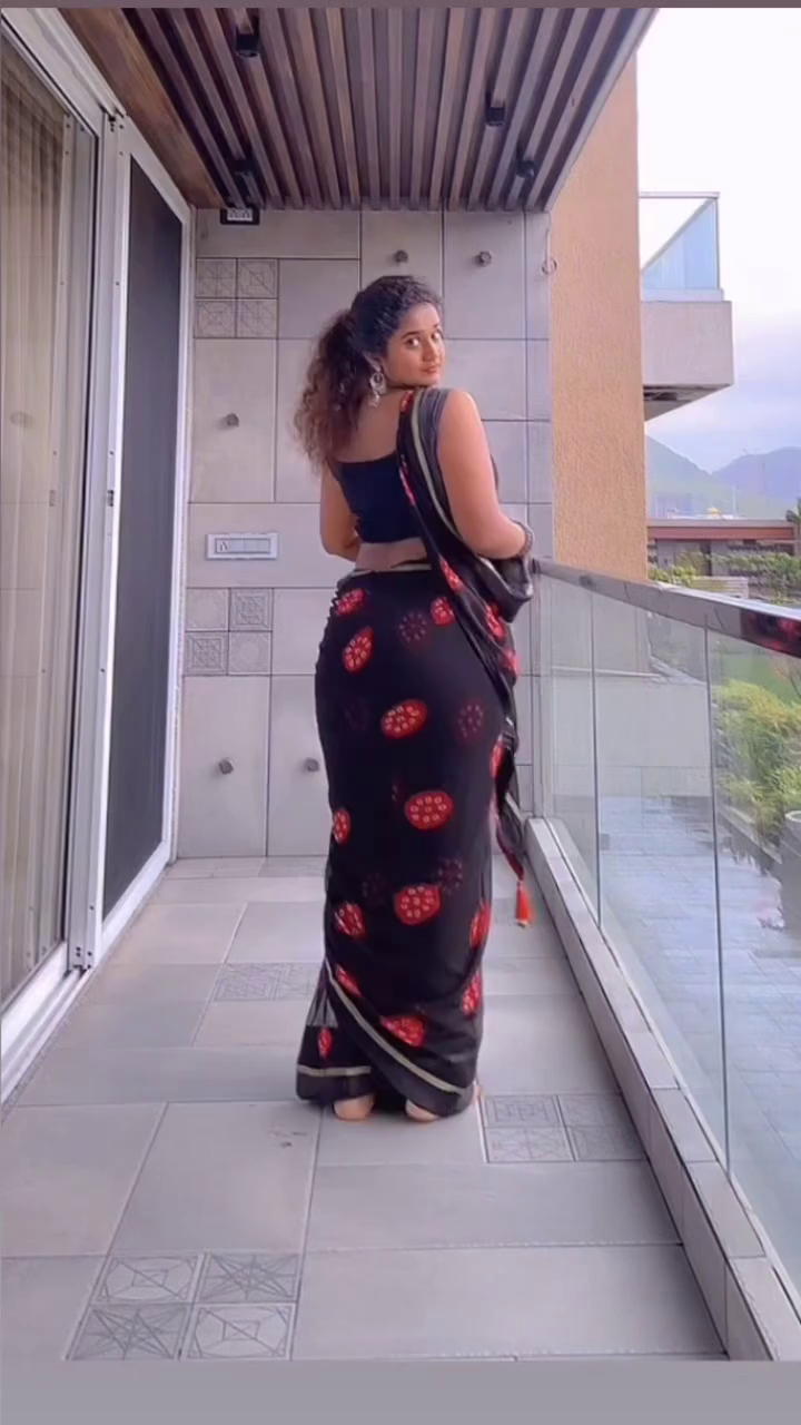Aasritha Black Saree Dance